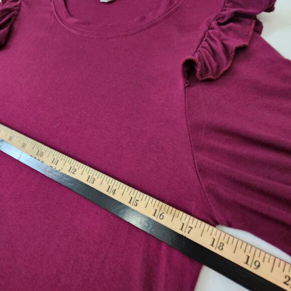 LOVERICHE Dress Womens MEDIUM Red Burgandy Pompom Mini Knit - Picture 9 of 10